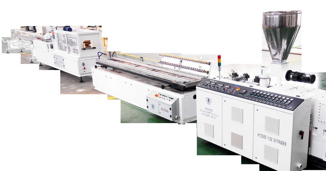 Linha de produção de extrusores de perfis de plástico para painéis de parede de tecto de PVC de 200-300 mm Operação automática de alta velocidade