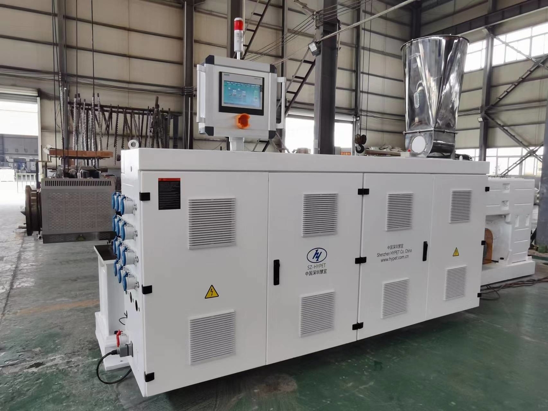 Fabricado na China UPVC CPVC OPVC PVC extrusora paralela de parafuso duplo HYPS92/28 com alta capacidade de saída e menos potência