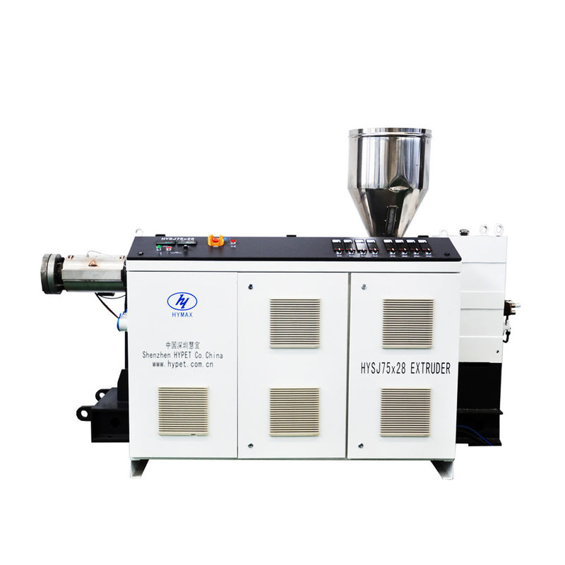 Dois Hoppers HDPE PE PPR PPH extrusores de parafuso único de plástico SJ160/28 110KW 430KW/H