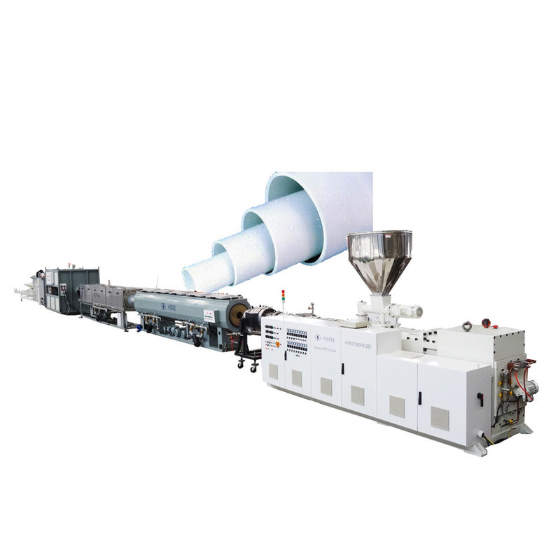 Linha da extrusão da tubulação do PVC com saída da extrusora de parafuso do dobro ZS80/173 mais do que 700kg/h